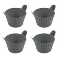 4-6 reusable silicone air fryer liners & baking cups – non-stick kitchen tools for eggs, cakes, meatballs.